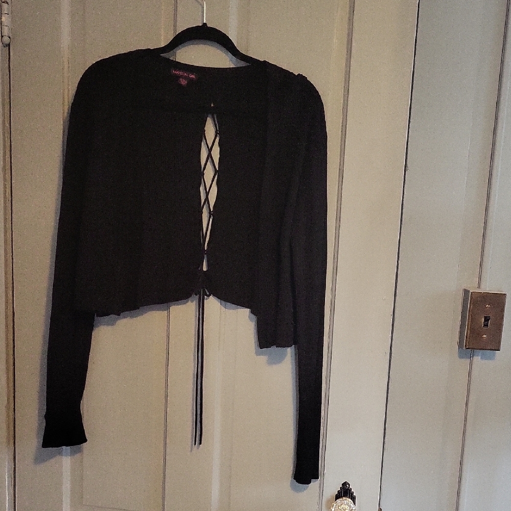 Material Girl Black Ribbed Sweater